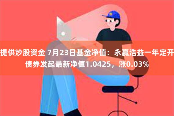 提供炒股资金 7月23日基金净值：永赢浩益一年定开债券发起最新净值1.0425，涨0.03%