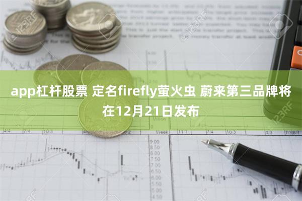 app杠杆股票 定名firefly萤火虫 蔚来第三品牌将在12月21日发布