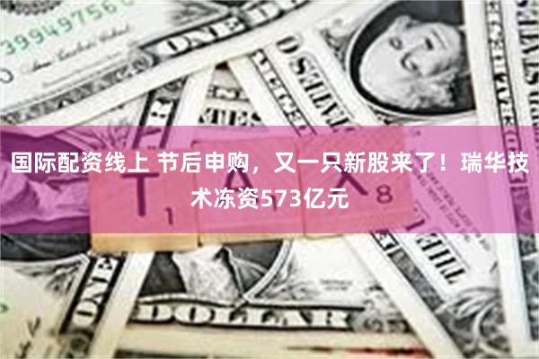 国际配资线上 节后申购，又一只新股来了！瑞华技术冻资573亿元