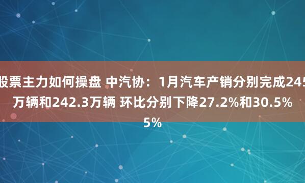 股票主力如何操盘 中汽协：1月汽车产销分别完成245万辆和242.3万辆 环比分别下降27.2%和30.5%