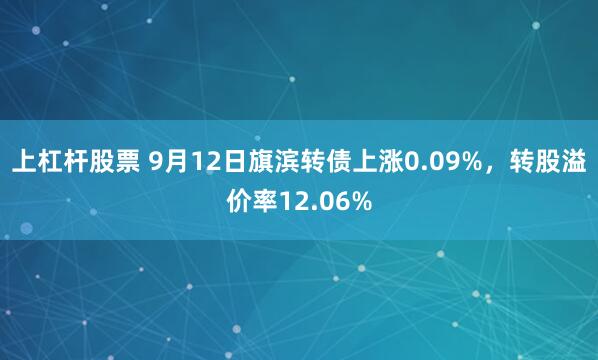 上杠杆股票 9月12日旗滨转债上涨0.09%，转股溢价率12.06%
